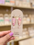 SALE Hand Painted Drop Hoop - Resin Earrings