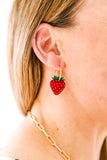 Strawberry Earrings - In Bloom - Acrylic Hoop Dangle