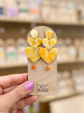 SALE Hand Painted Heart Stack - Resin Earrings