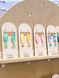 SALE Hand Painted Drop Hoop - Resin Earrings