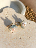 Snow Drop Pearl Hoop - Acrylic Earrings
