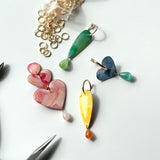SALE Hand Painted Heart Stack - Resin Earrings