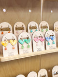 SALE Hand Painted Heart Hoop - Resin Earrings