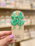 SALE Hand Painted Heart Stack - Resin Earrings