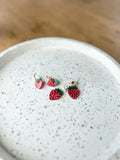 Strawberry Earrings - In Bloom - Acrylic Hoop Dangle