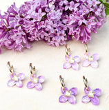 Lilac Hoop - Hand Painted - Spring Blooms Acrylic Earrings