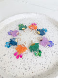 Dew Drop Maxi Hoop - Hand Painted Acrylic Earrings
