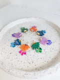 Dew Drop Maxi Hoop - Hand Painted Acrylic Earrings