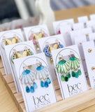 Dew Drop Mini Hoop - Hand Painted Acrylic Earrings