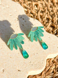 Dew Drop Statement Stud - Hand Painted Acrylic Earrings