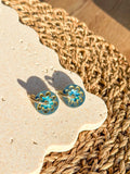 Flora Hoop - Dew Drop - Hand Painted Acrylic Earrings
