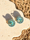 Flora Hoop - Dew Drop - Hand Painted Acrylic Earrings