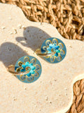 Flora Hoop - Dew Drop - Hand Painted Acrylic Earrings