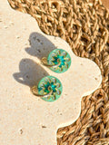 Flora Hoop - Dew Drop - Hand Painted Acrylic Earrings