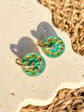 Flora Hoop - Dew Drop - Hand Painted Acrylic Earrings