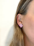 Lilac Stud - Hand Painted - Spring Blooms Acrylic Earrings