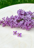 Lilac Stud - Hand Painted - Spring Blooms Acrylic Earrings