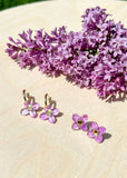 Lilac Stud - Hand Painted - Spring Blooms Acrylic Earrings