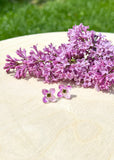Lilac Stud - Hand Painted - Spring Blooms Acrylic Earrings