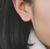 Ring Stud Earrings - Gold / Silver Earrings