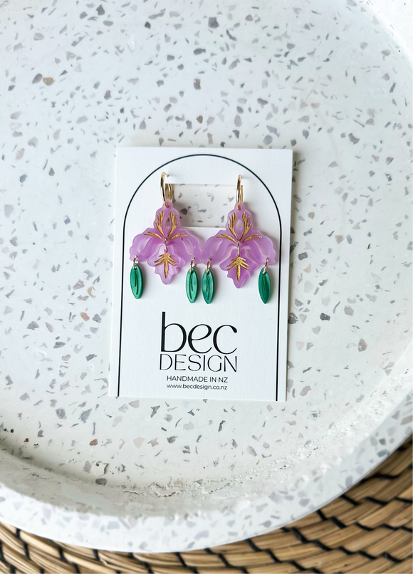 Iris - In Bloom - Acrylic Earrings