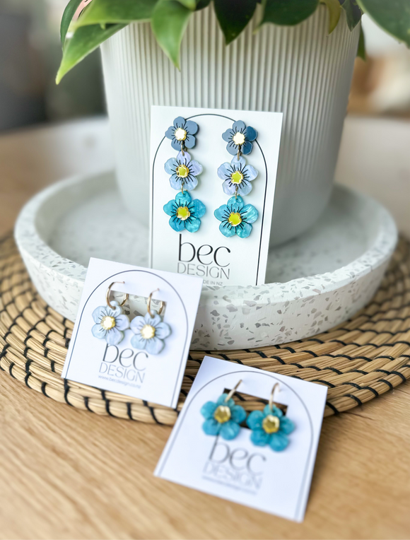 Forget Me Not- In Bloom - Acrylic Earrings