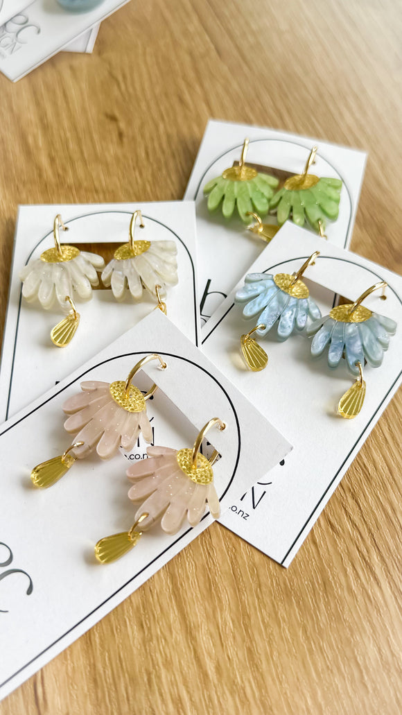 Fall Flowers Hoop - Acrylic Earrings