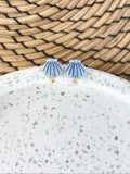Pearly Shell Statement Stud - Beachcomber Acrylic Pearl Earrings