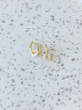 Claire- Gold / Mother of Pearl Huggie Earrings