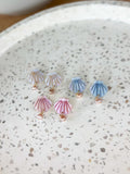 Pearly Shell Statement Stud - Beachcomber Acrylic Pearl Earrings