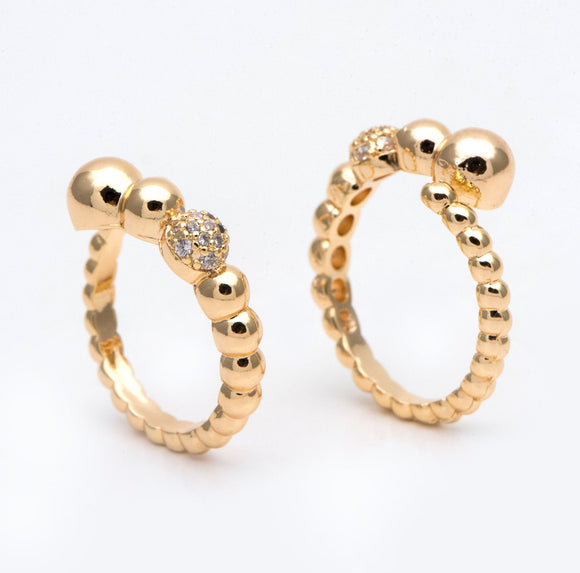 Bubble Ring- Adjustable Gold Ring