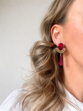 Frida Fan Drop - Hand Painted Acrylic Earrings