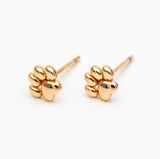 Paw Print Stud Gold / Silver Stud Earrings