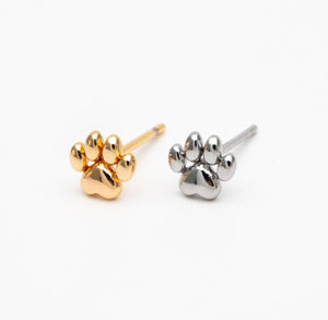 Paw Print Stud Gold / Silver Stud Earrings