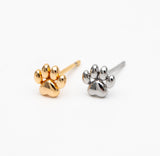 Paw Print Stud Gold / Silver Stud Earrings
