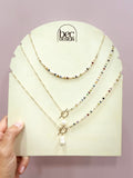 Ariel Pearl Bib Chain- Gold Layering Necklace