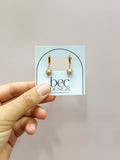 Bre Hoop - Pearl Gold Hoop Earrings