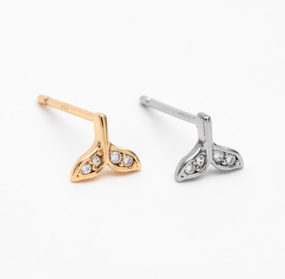 Fluke Stud Gold / Silver Whale Stud Earrings
