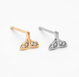 Fluke Stud Gold / Silver Whale Stud Earrings
