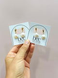 Bre Hoop - Pearl Gold Hoop Earrings