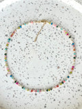 Indie Necklace - Colourful Bead Pearl and Gem Gold Chain