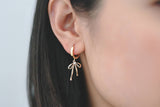 Bow Hoop - Gold Huggie Earrings