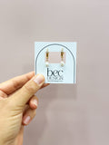 Bre Hoop - Pearl Gold Hoop Earrings
