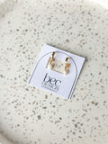 Bre Hoop - Pearl Gold Hoop Earrings