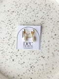 Bre Hoop - Pearl Gold Hoop Earrings