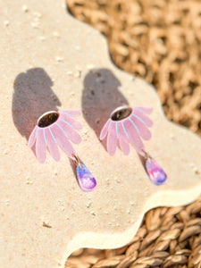 Dew Drop Statement Stud - Hand Painted Acrylic Earrings