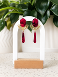 Frida Fan Drop - Hand Painted Acrylic Earrings