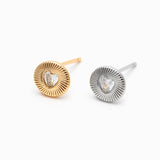 Cupid Heart Stud Gold / Silver Stud Earrings
