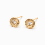 Cupid Heart Stud Gold / Silver Stud Earrings