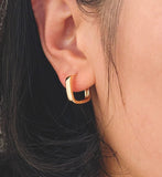 Melissa Square Huggie - Silver/Gold Hoop